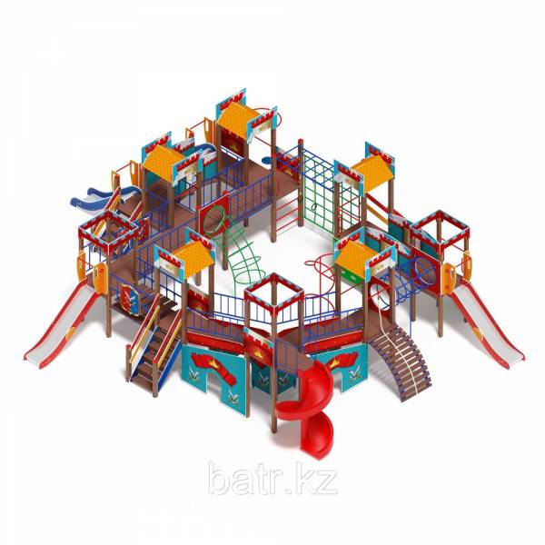 Детский игровой комплекс «Замок» ДИК 2.18.12-01 (винтовой скат) H=2000 H=1200 H=900. 